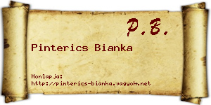 Pinterics Bianka névjegykártya