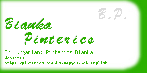 bianka pinterics business card